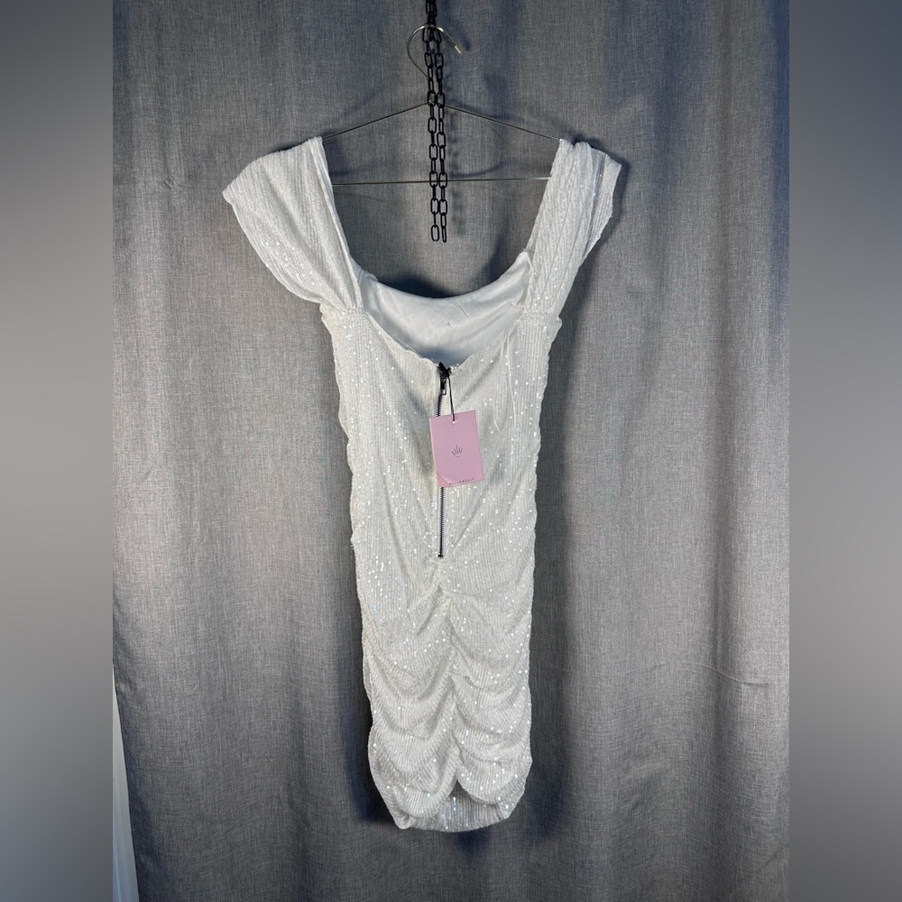 Hello Molly FREQUENT THE CLUB DRESS WHITE Size 8. NWT - Picture 3 of 12